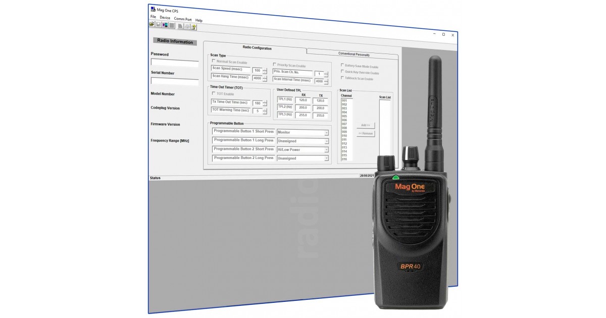 Motorola PMDN4060AR Cloning Cable For MAG ONE BPR40 Two-Way Radios