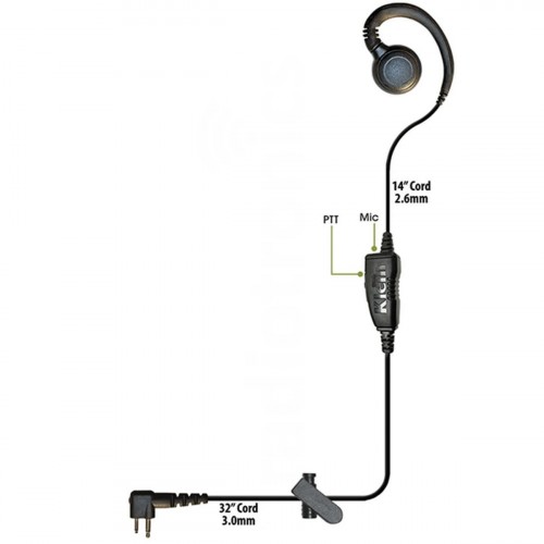 Kenwood 2-Pin Swivel Earpiece With Combi Mic & PTT