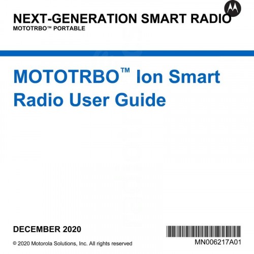Motorola MOTOTRBO Ion User Guide Free Download