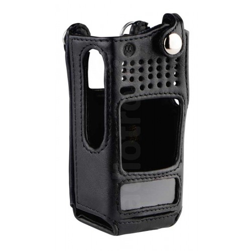 Motorola CP185 & CP100d Fixed Belt Loop Soft Leather Carry Case PMLN5334