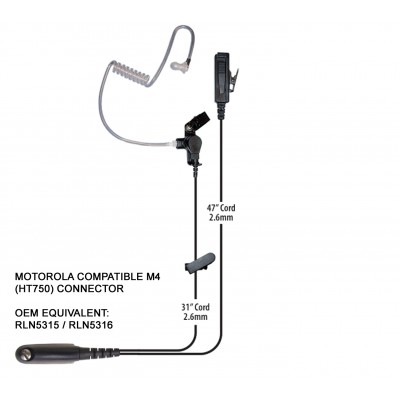 Motorola HT750 2-Wire FBI-Style Earpiece